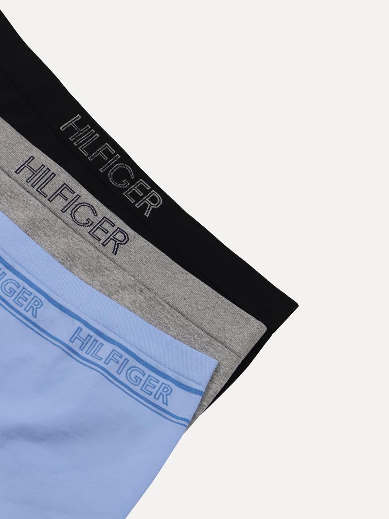 Női Tommy Hilfiger Seamless Boyshort 3PK Fehérnemű Kék | HU 560NWY